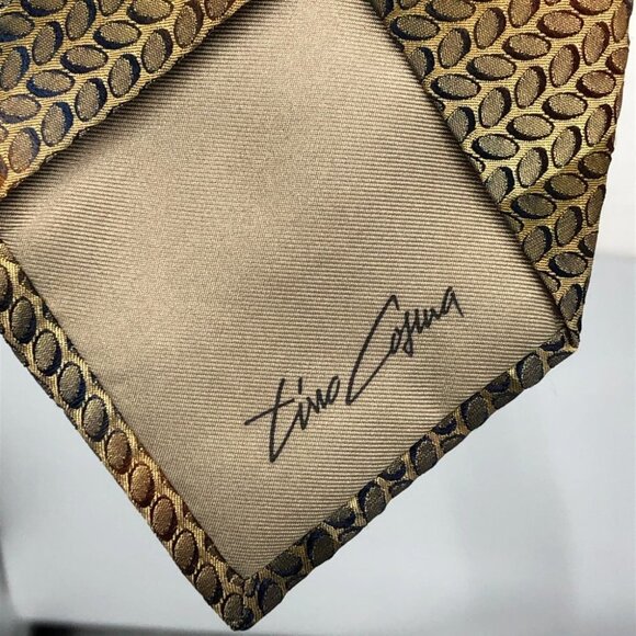 Tino Cosma for Harry Rosen Brown and tan patterned Wide Tie - Picture 6 of 9